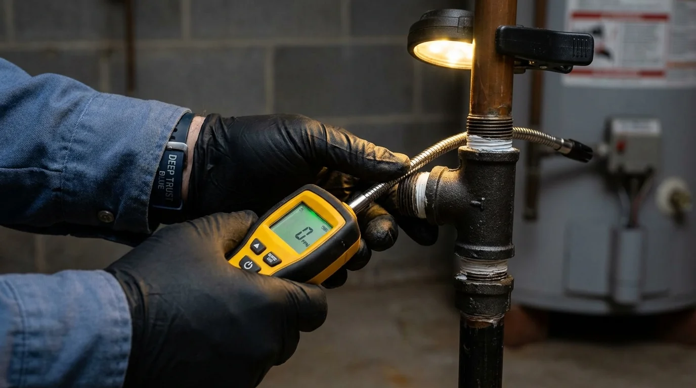Gas leak detection with electronic sniffer by Johns Plumbing LLC in Doylestown